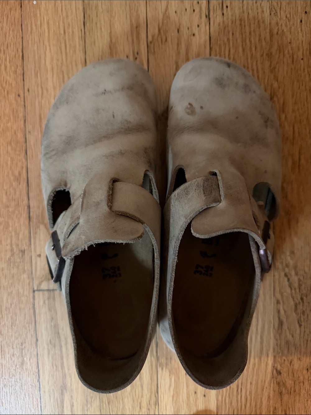 Birkenstock Kids Suede Mary Jane Shoes in Light Taupe